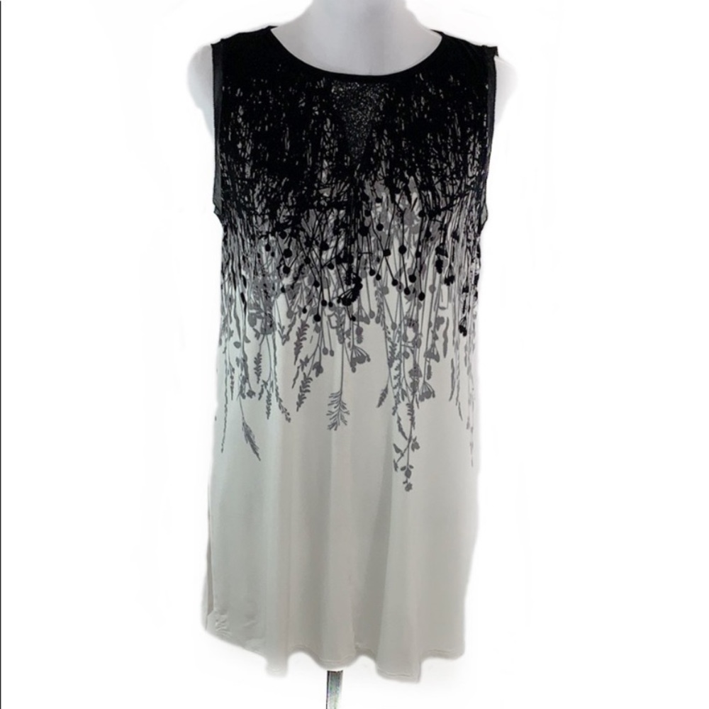 Lisa Rinna Collection Reverse Boarder Print tunic